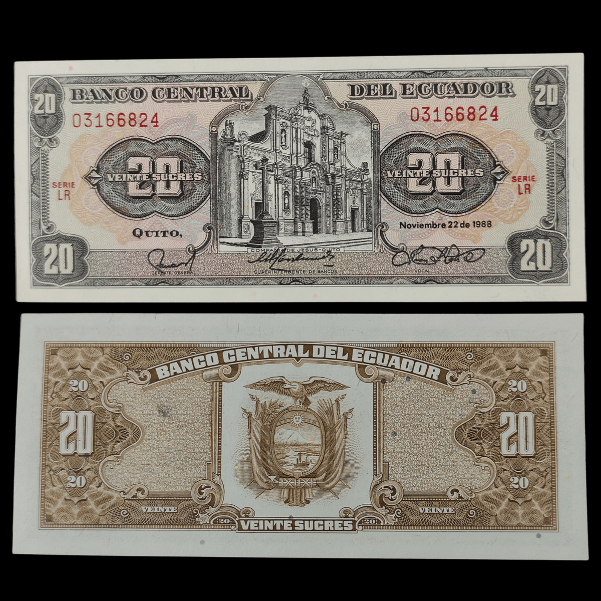 Billete Ecuador 20 Sucres Año 1988- UNC