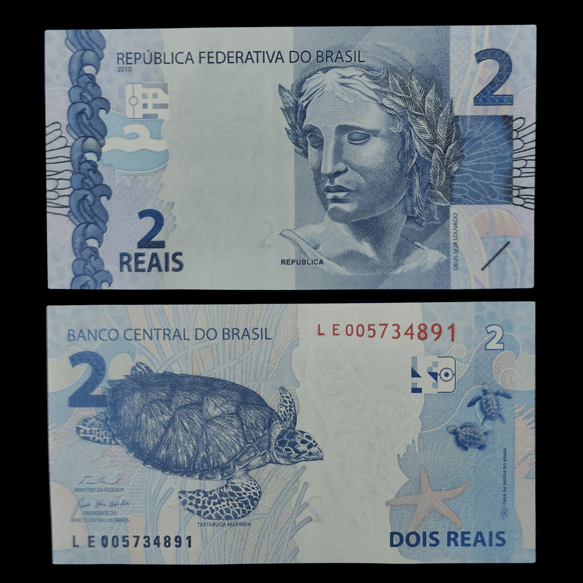Billete Brasil 2 Reales Año 2010- UNC