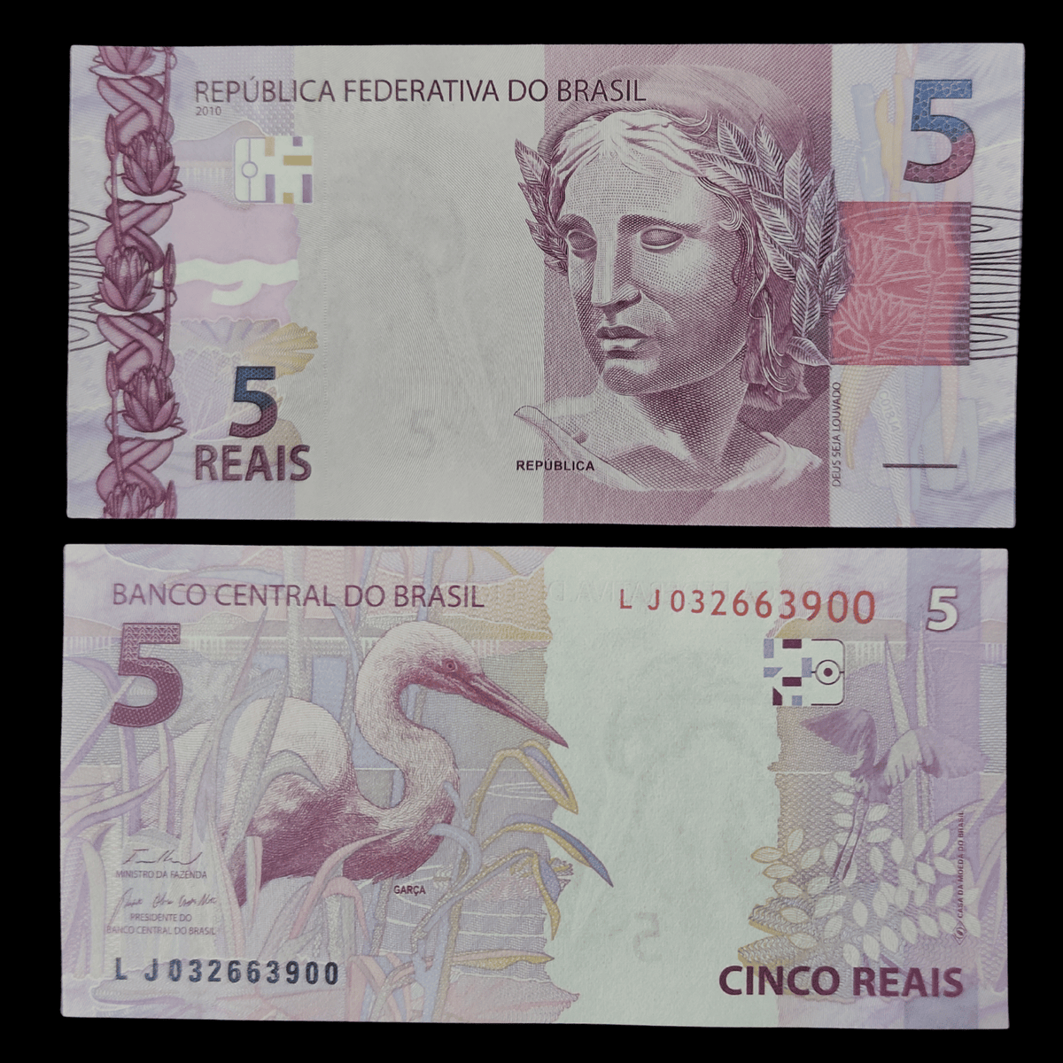 Billete Brasil 5 Reales Año 2010- UNC