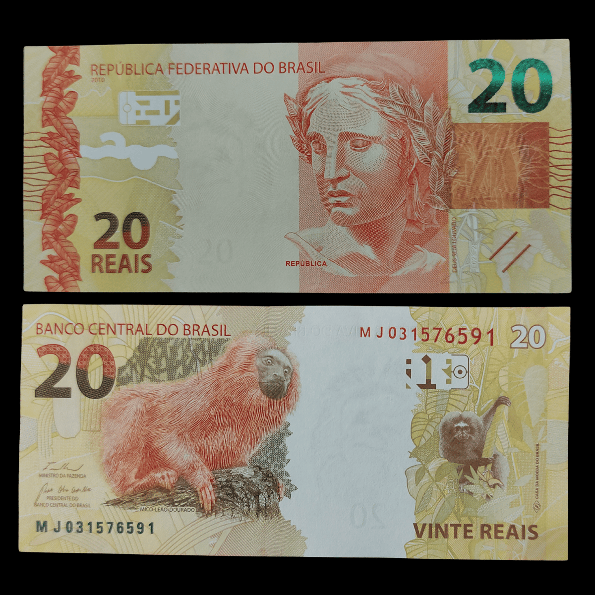 Billete Brasil 20 Reales Año 2010- UNC