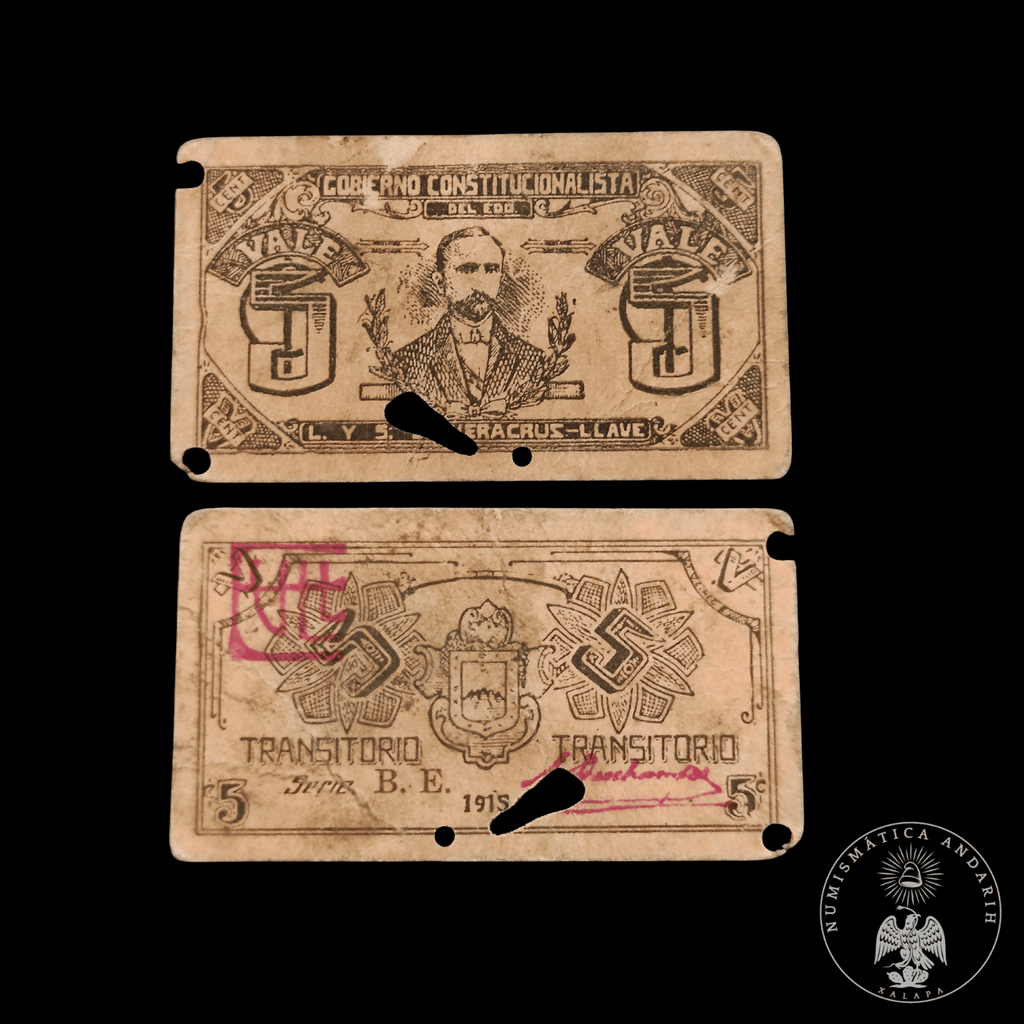Billete Bilimbique 5 Centavos Gobierno Constitucionalista de Veracruz-Llave (1915)