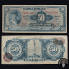 Billete 50 Cincuenta Pesos Banco de México Ignacio Allende 1957 Dos Letras Negras