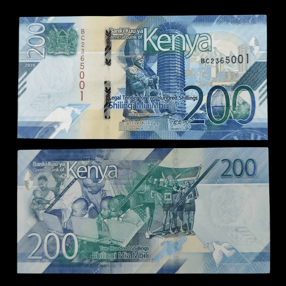 Billete Kenia 200 Shillings Año 2019- UNC