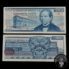 Billete 50 Pesos Banco de Mexico Benito Juárez Sin Circular UNC