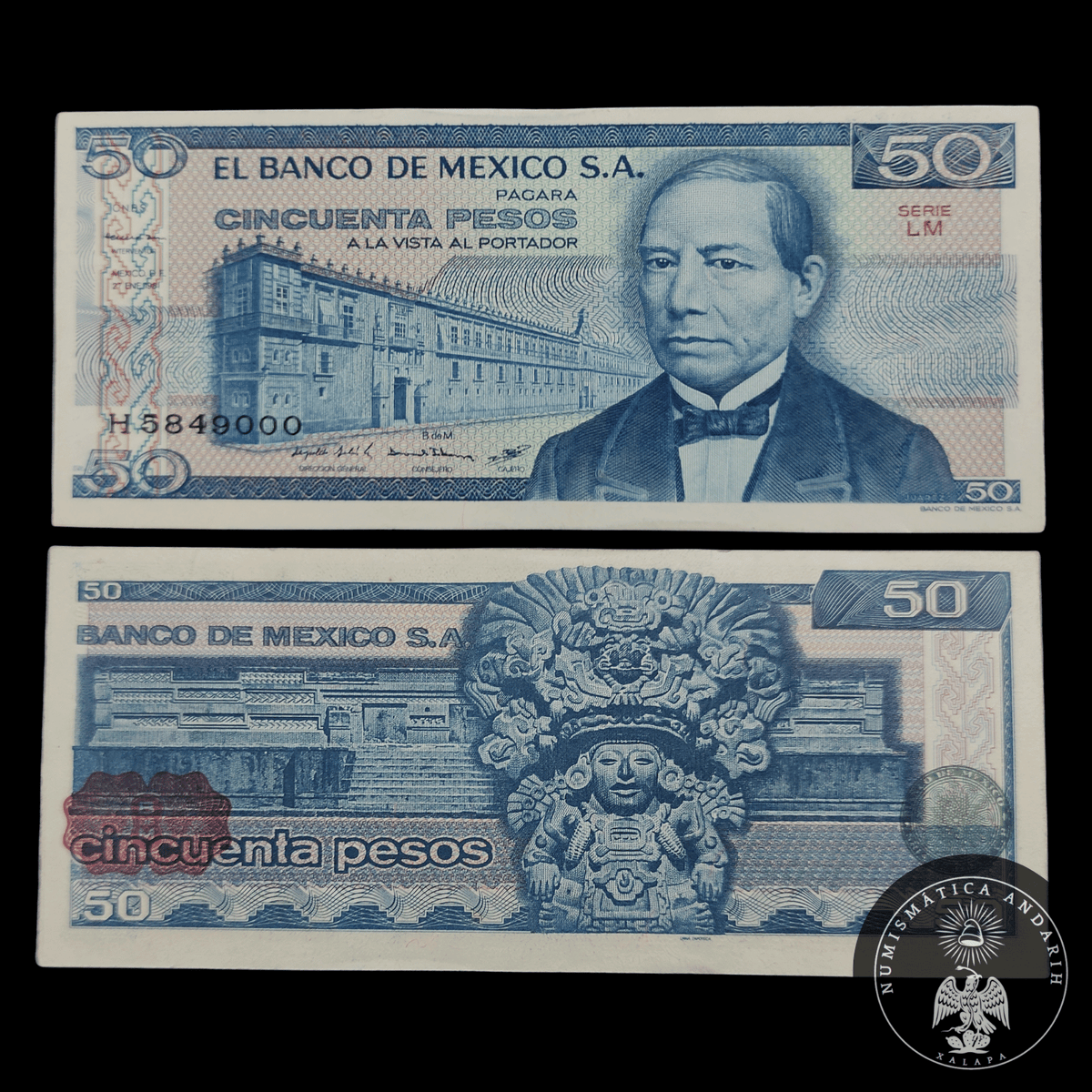 Billete 50 Pesos Banco de Mexico Benito Juárez Sin Circular UNC