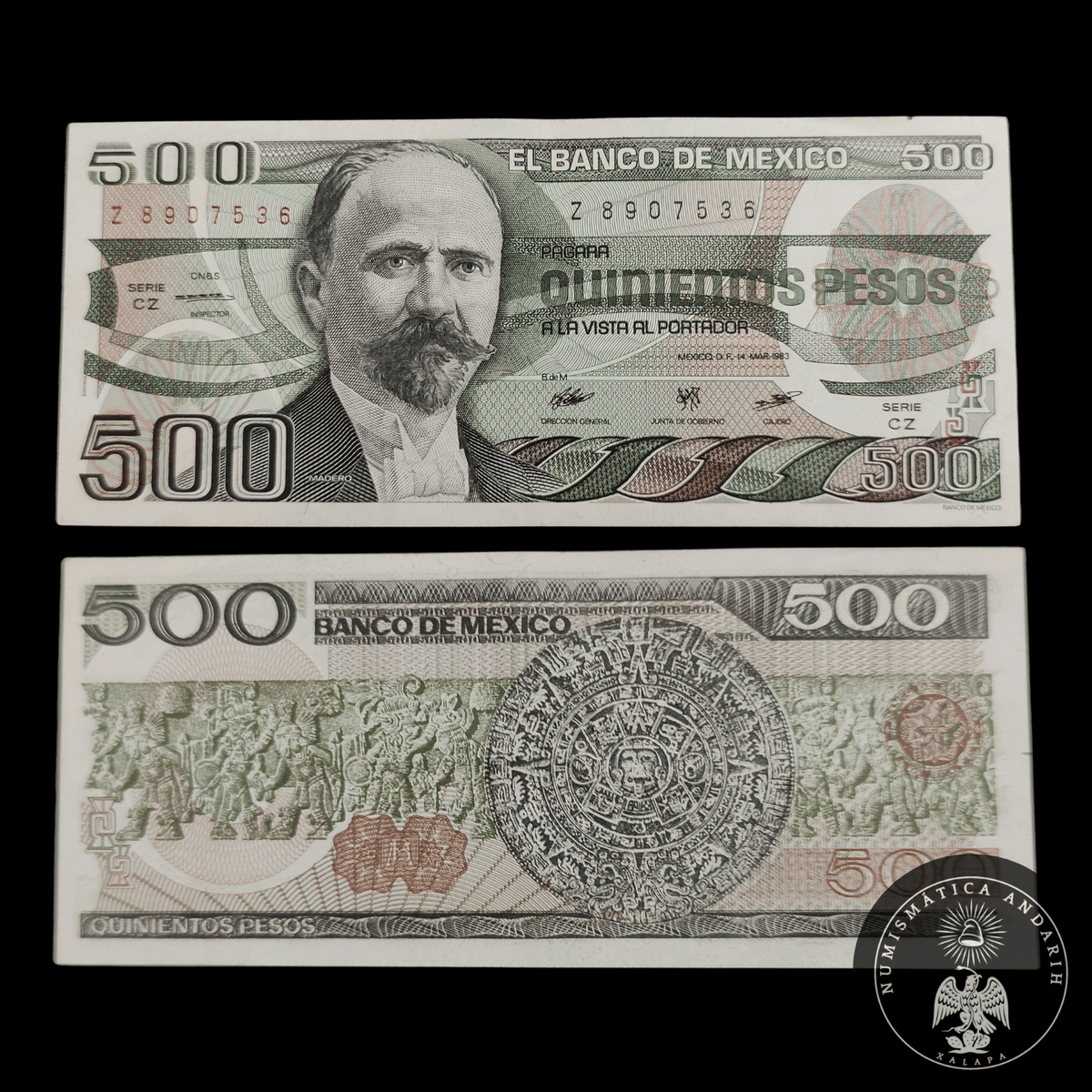 Billete 500 Pesos Banco de Mexico Francisco I. Madero Sin Circular UNC