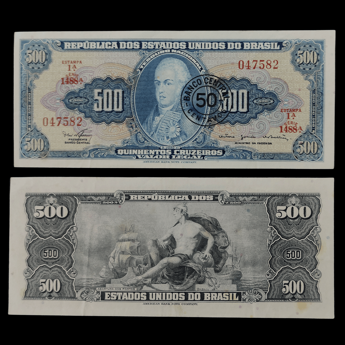 Billete Brasil 500 Cruzeiros- UNC