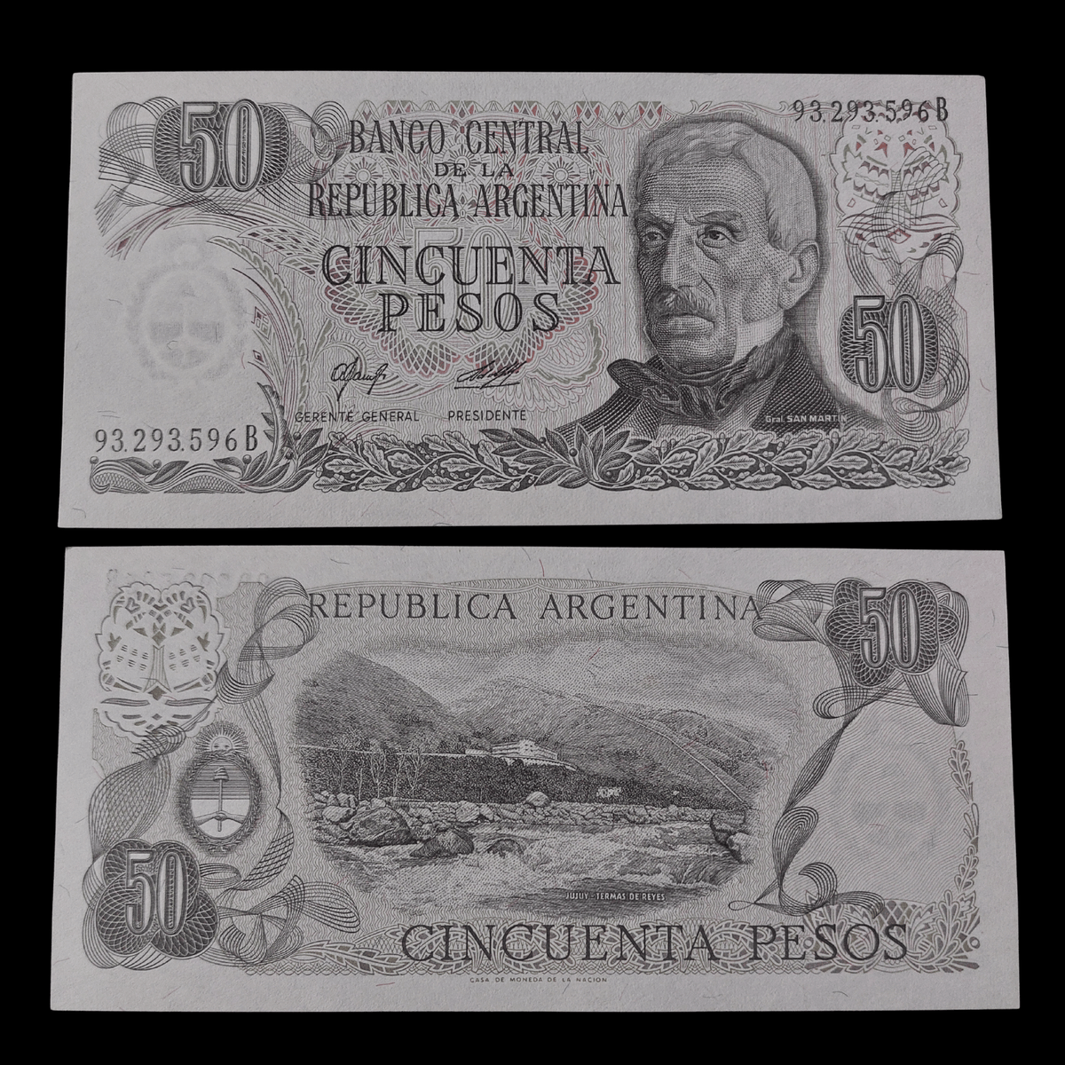 Billete Argentina 50 Pesos Moneda Nacional Año 1960 (UNC)