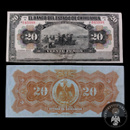 Billete 20 Pesos Banco del Estado de Chihuahua 1913