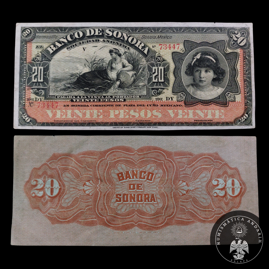 Billete 20 Pesos Banco de Sonora