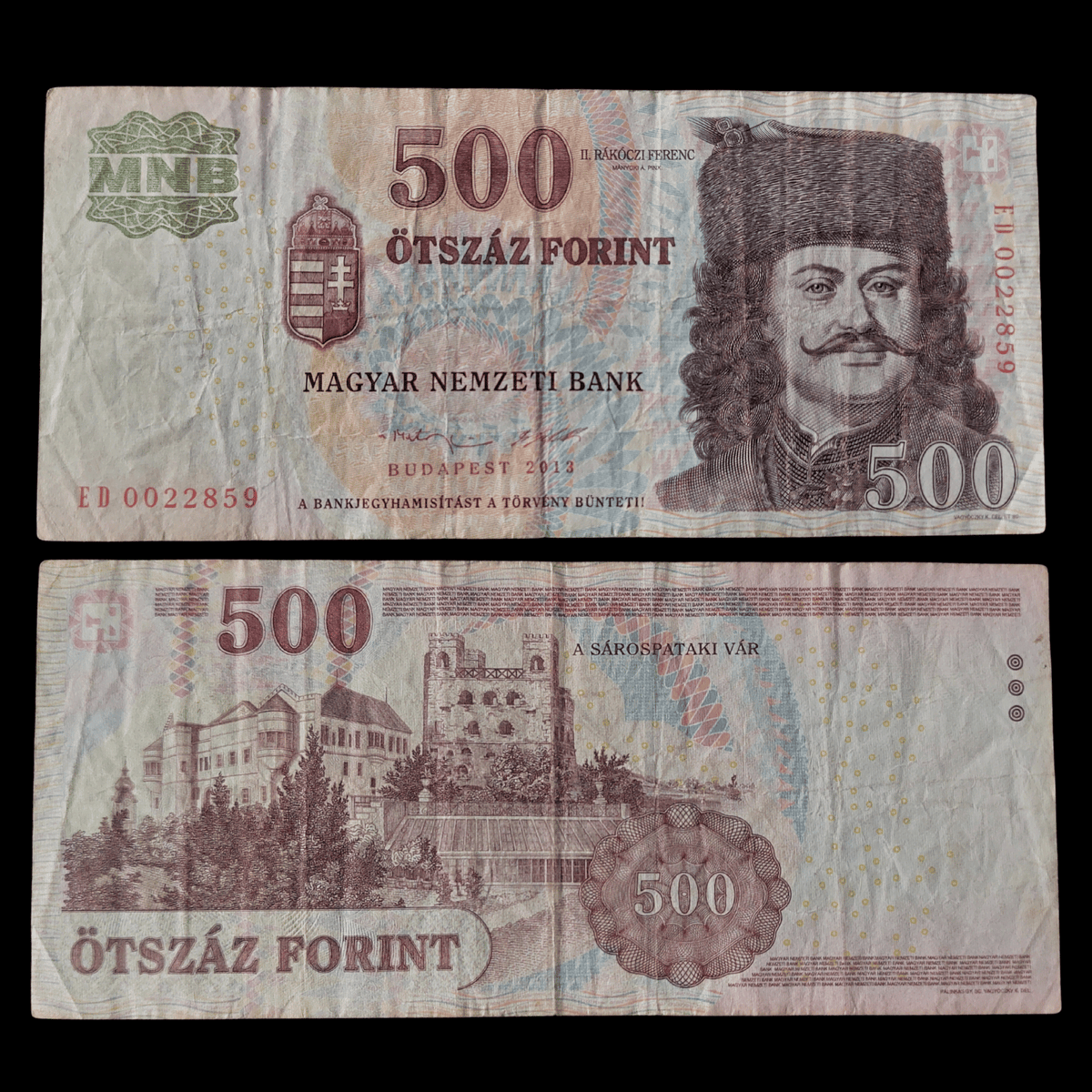 Billete Hungría 500 Forint Año 2013 ( II. Rákóczi Ferenc )