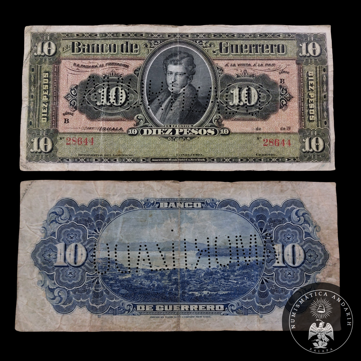 Billete 10 Pesos Banco de Guerrero