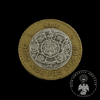 Moneda 10 Nuevos Pesos N$10 Centro de Plata Piedra del Sol Año 1993