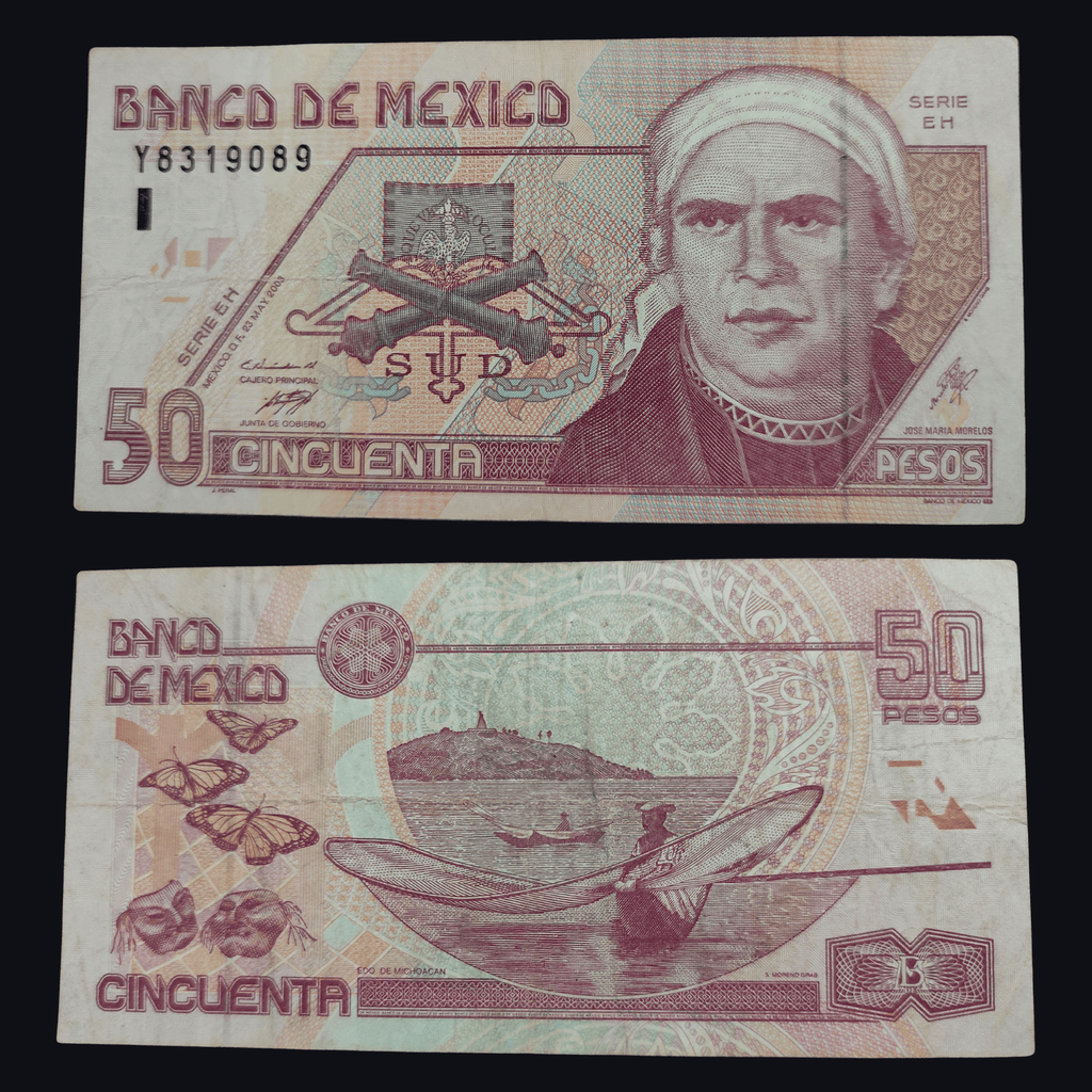 Billete 50 Cincuenta Pesos Banco de México José María Morelos Papel