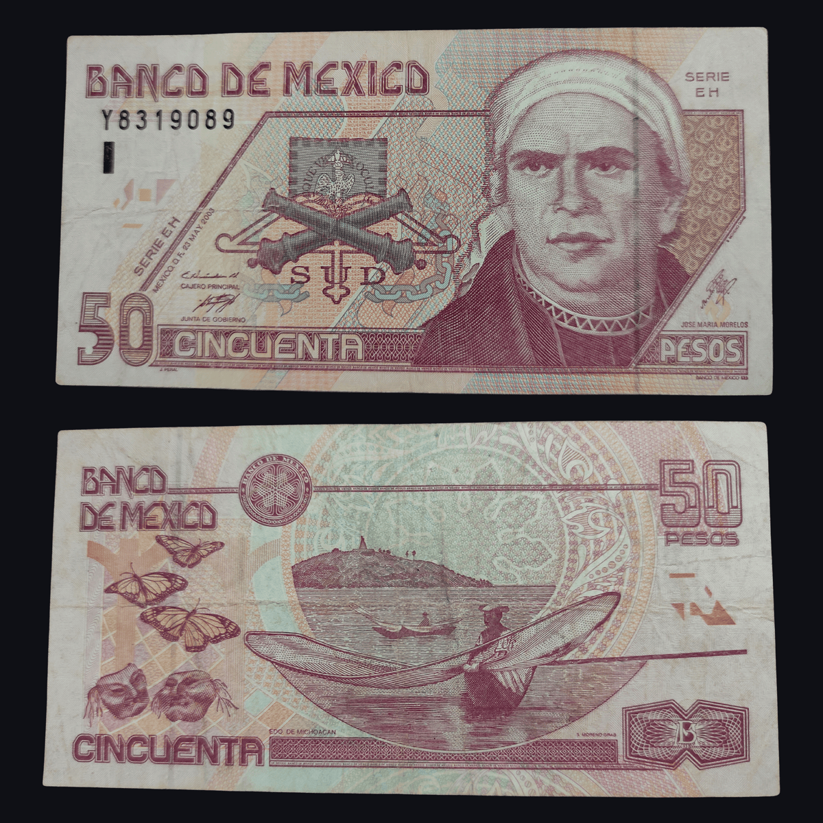 Billete 50 Cincuenta Pesos Banco de México José María Morelos Papel
