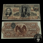 Billete El Banco de Londres y México Veinte Pesos año 1912