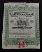 Acción Compañía Petrolera "La Internacional", S.A. México, D.F. 1916