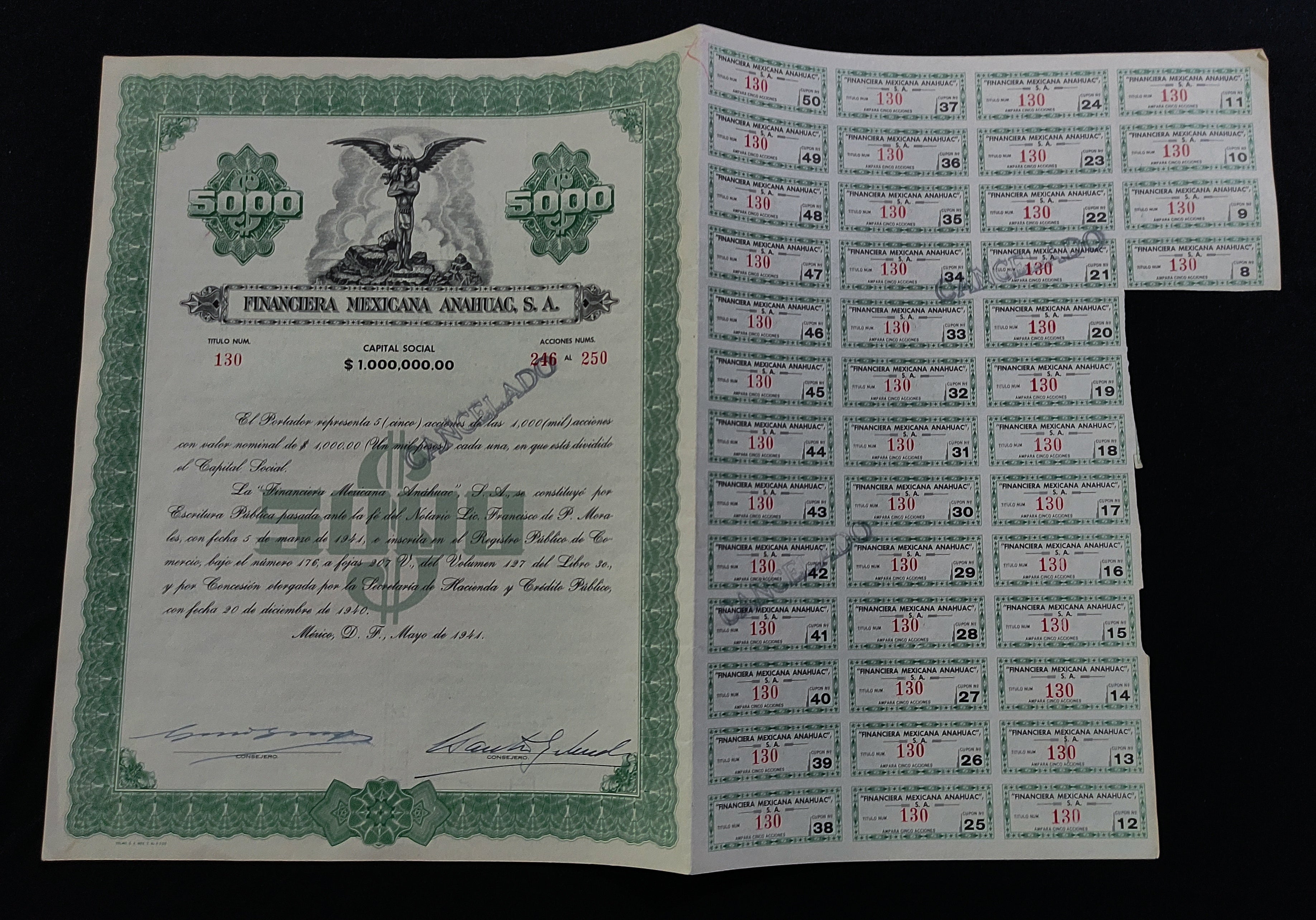 Acción Financiera Mexicana Anáhuac, S.A. México, D.F. 1941