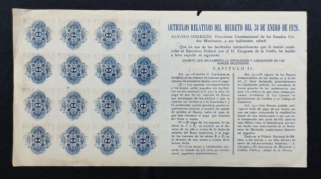 Bono Banco de Aguascalientes, S.A. Aguascalientes 1921
