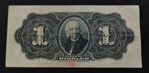 Billete El Banco de Hidalgo Un Peso Pachuca