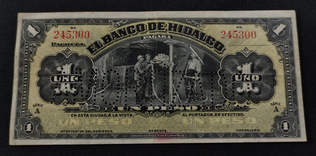 Billete El Banco de Hidalgo Un Peso Pachuca