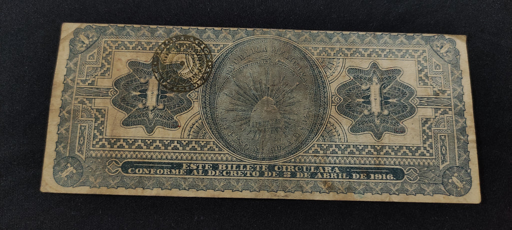Billete Gobierno Provisional de México Un Peso 1916