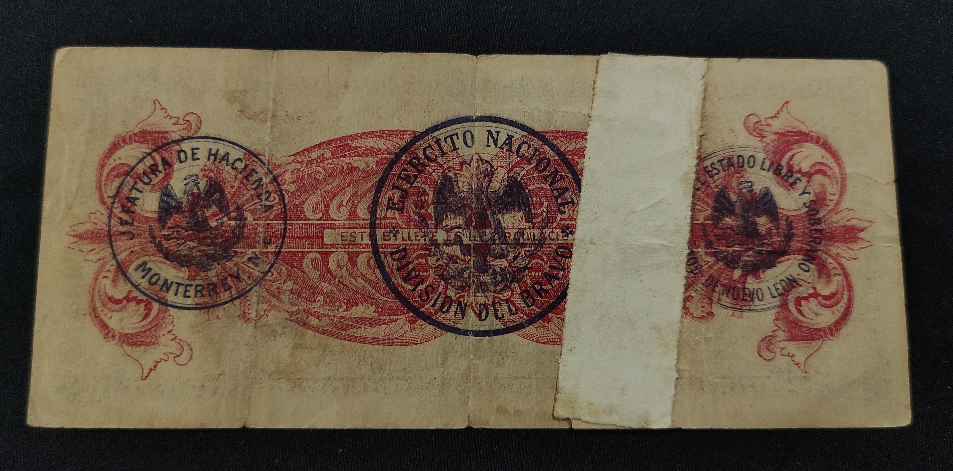 Billete República Mexicana Un Peso Monterrey 1914