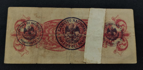 Billete República Mexicana Un Peso Monterrey 1914