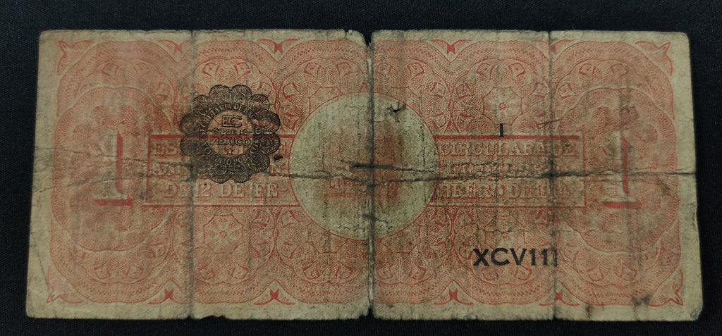 Billete Ejército Constitucionalista de México 1 Peso 1914