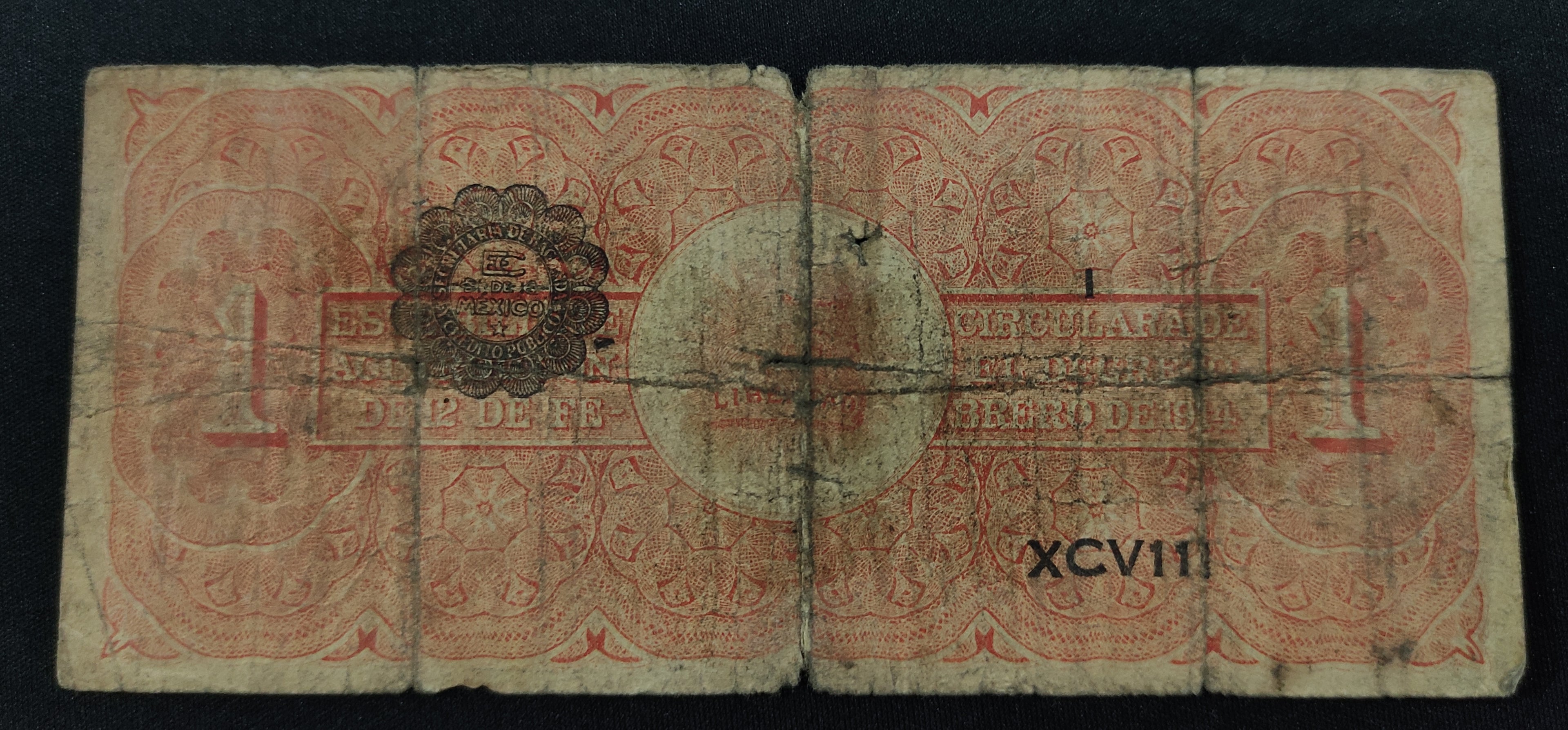 Billete Ejército Constitucionalista de México 1 Peso 1914