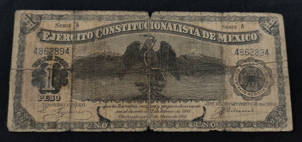 Billete Ejército Constitucionalista de México 1 Peso 1914
