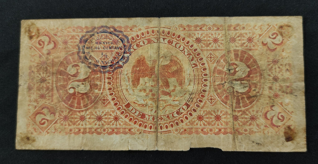Billete El Banco Nacional de México 2 Pesos 1913
