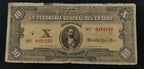Billete La Tesorería General del Estado Yucatán 10 Pesos Mérida 1914