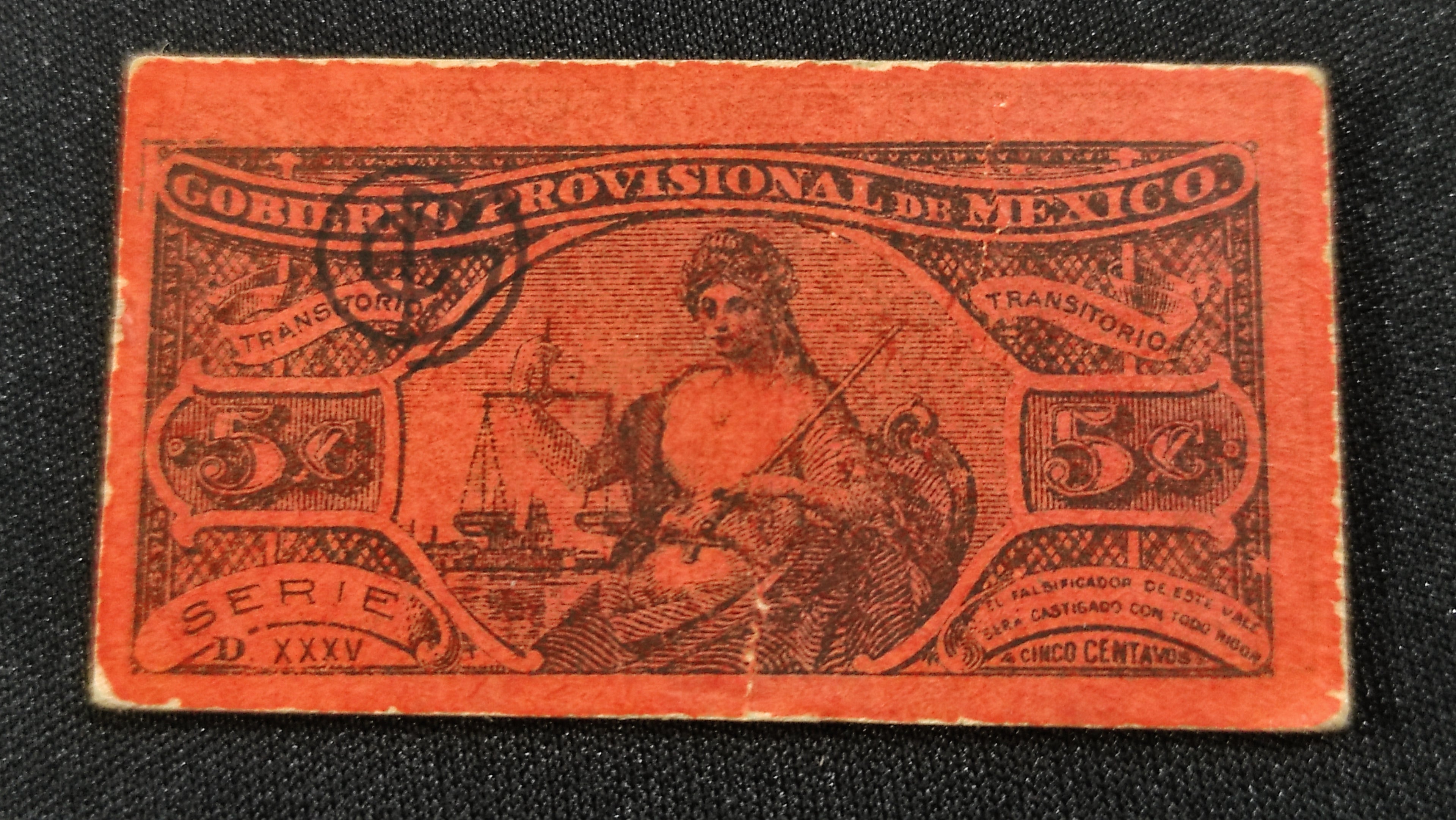 Billete Bilimbique Gobierno Provisional de México 5 Centavos 1914-1915