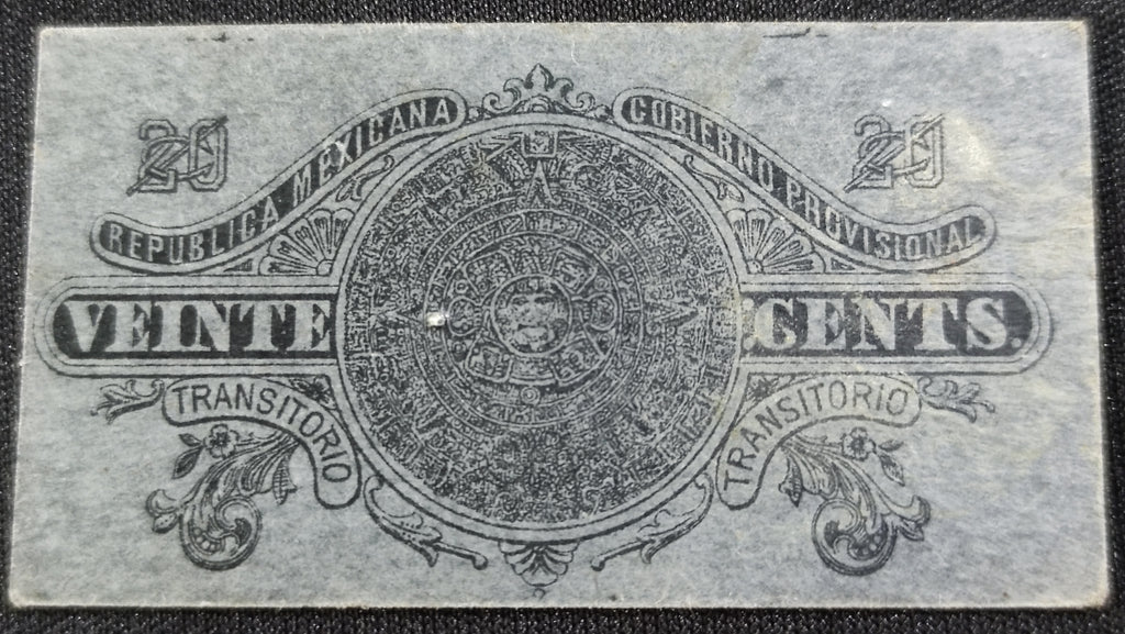 Billete Bilimbique Gobierno Provisional de México 20 Centavos 1914-1915