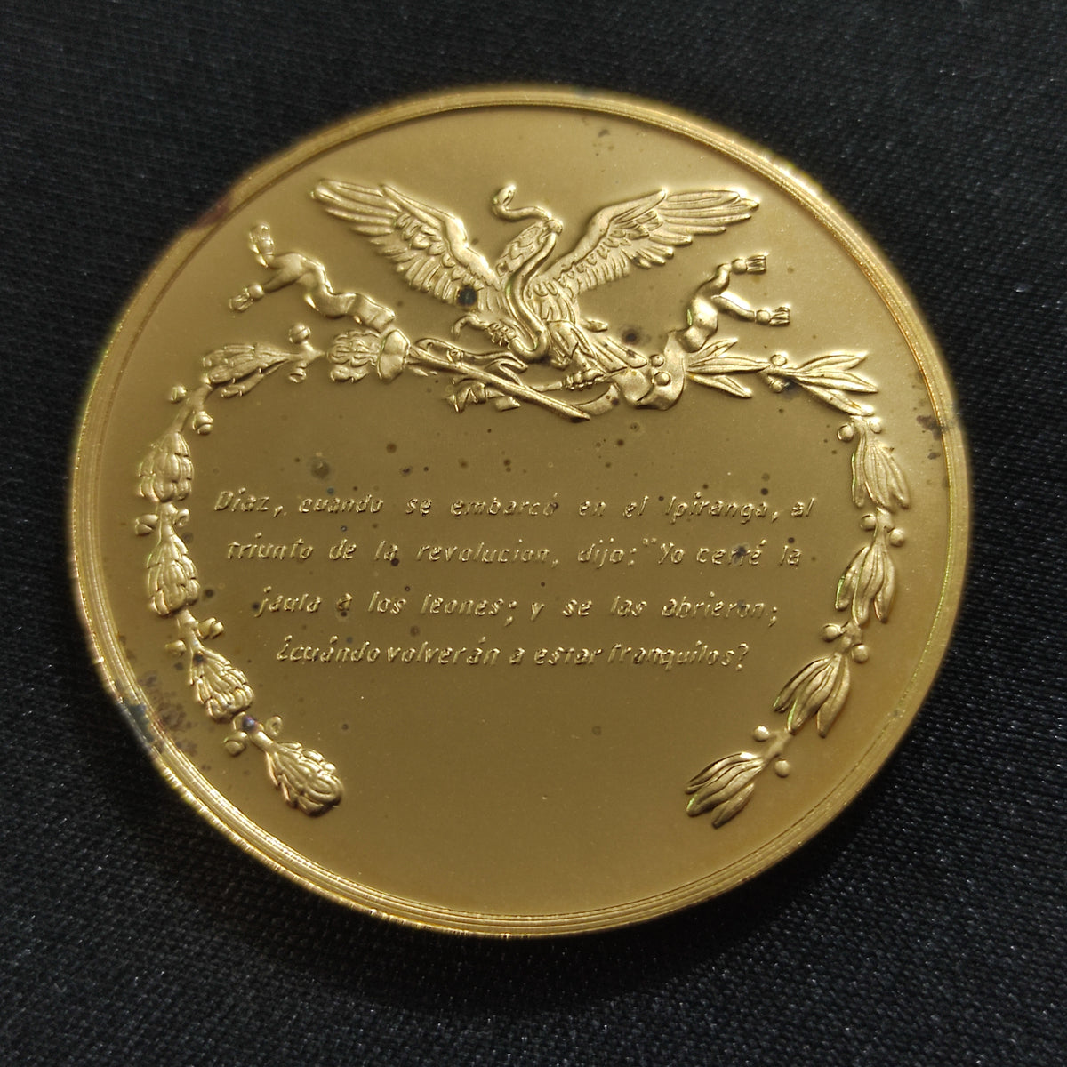 Medalla Plata Conmemorativa Presidentes de México, Porfirio Diaz, Franklin Mint