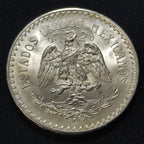 Moneda Un Peso Plata Ley .720 Resplandor Año 1932 México