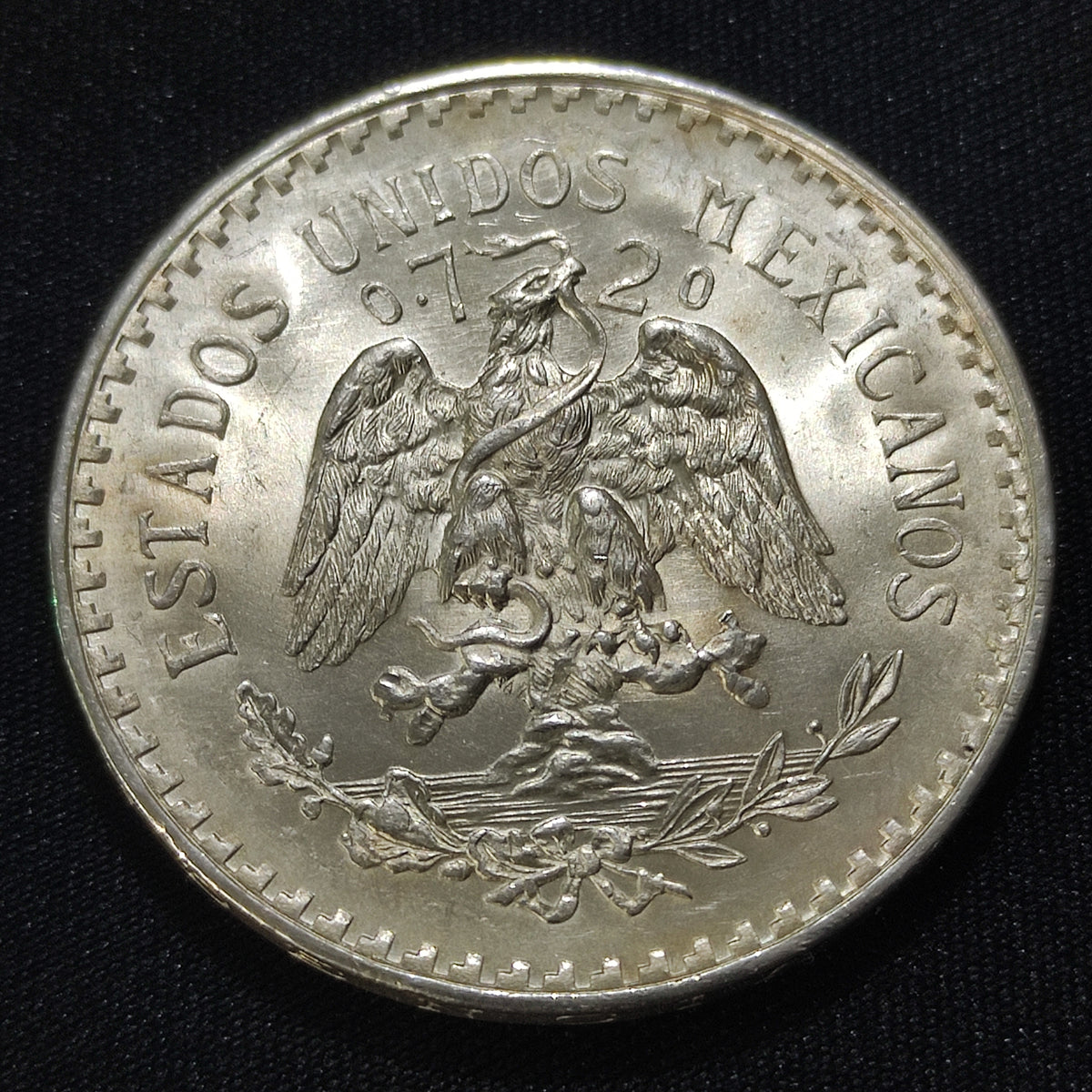 Moneda Un Peso Plata Ley .720 Resplandor Año 1932 México