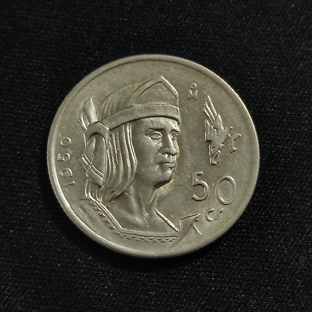 Moneda 50 Centavos Cuauhtémoc Plata Ley .300 Año 1950