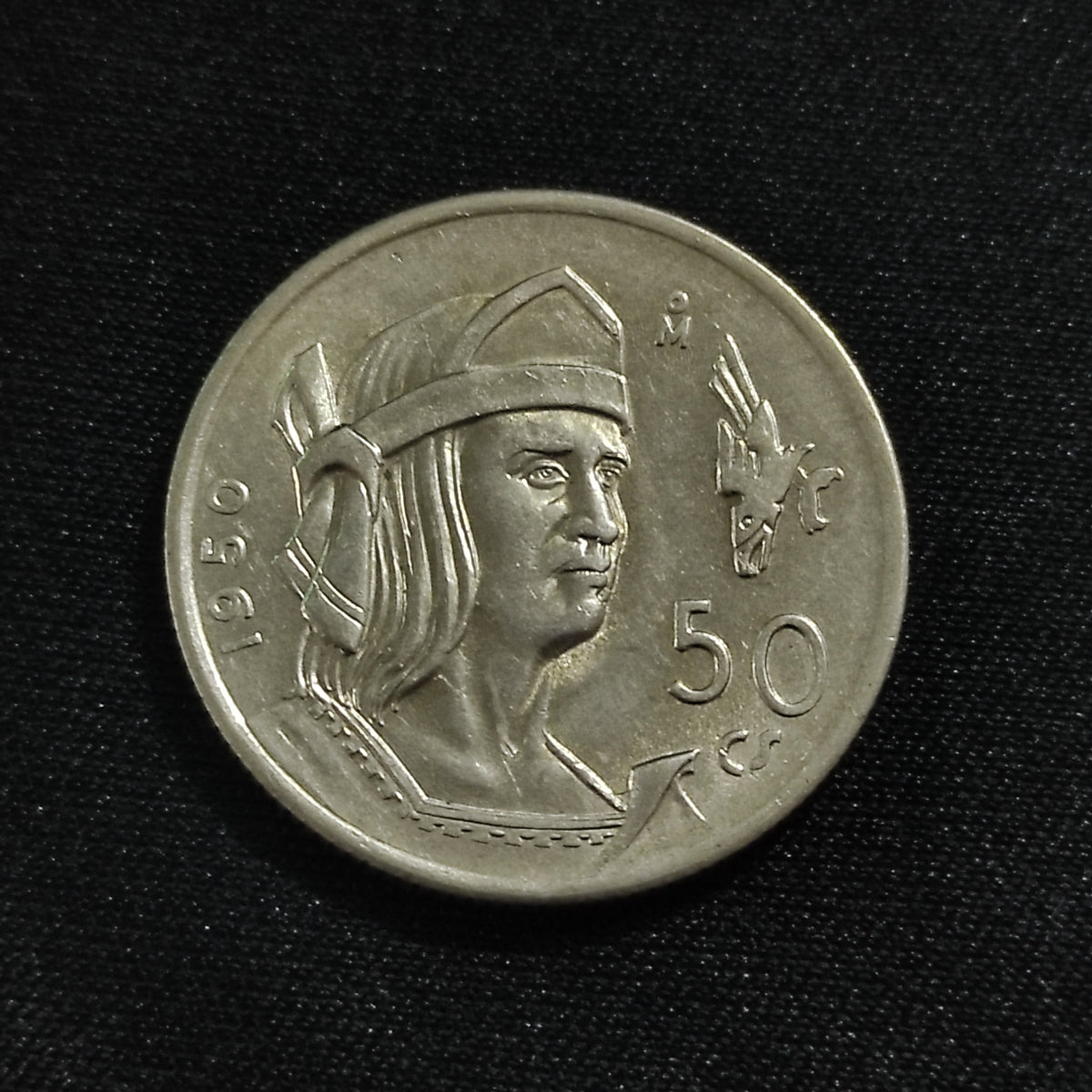 Moneda 50 Centavos Cuauhtémoc Plata Ley .300 Año 1950