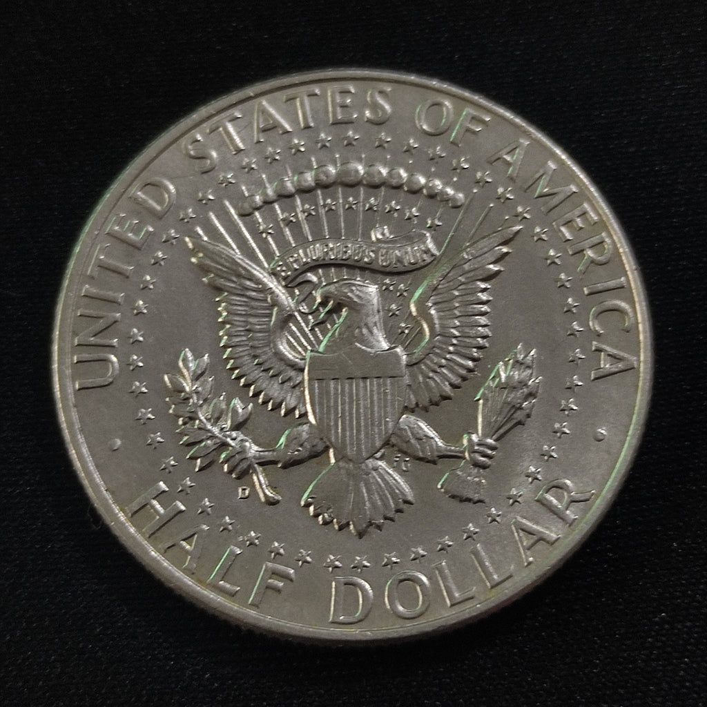 Moneda Medio Dólar Kennedy 1964-D Plata Ley .900 Ceca Denver