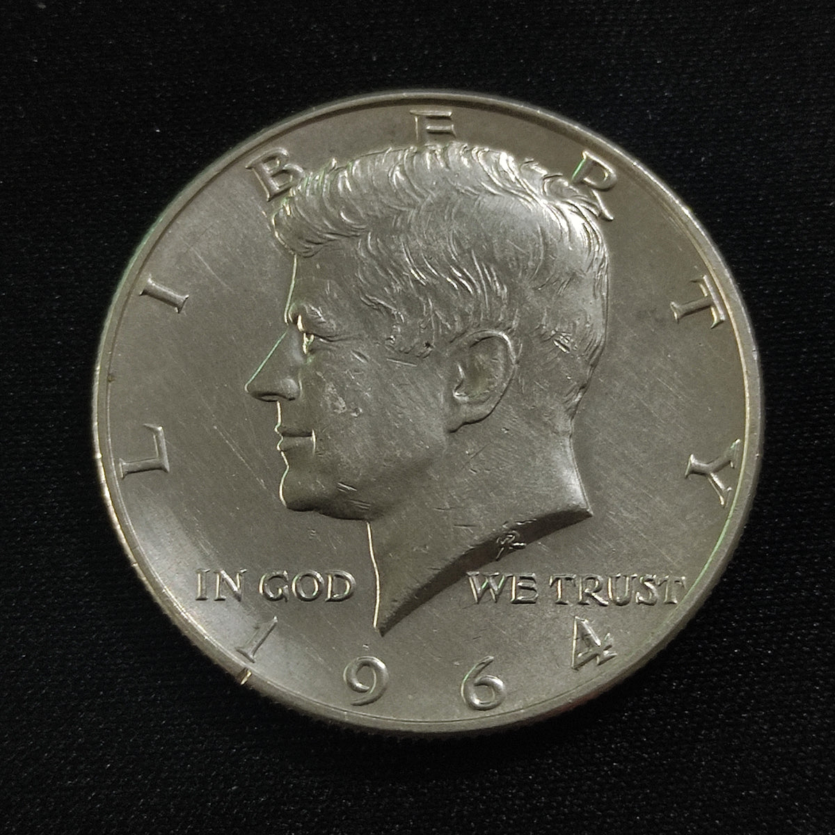 Moneda Medio Dólar Kennedy 1964-D Plata Ley .900 Ceca Denver