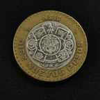 Moneda 10 Nuevos Pesos N$10 Centro de Plata Piedra del Sol Año 1993