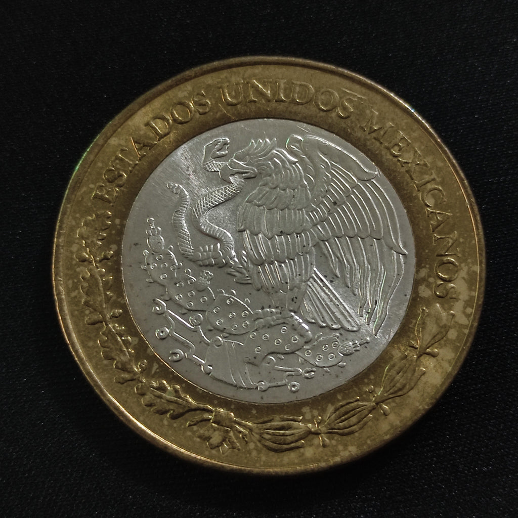 Moneda 100 Pesos Bimetálica Plata Estado de Puebla 2004 1a Fase