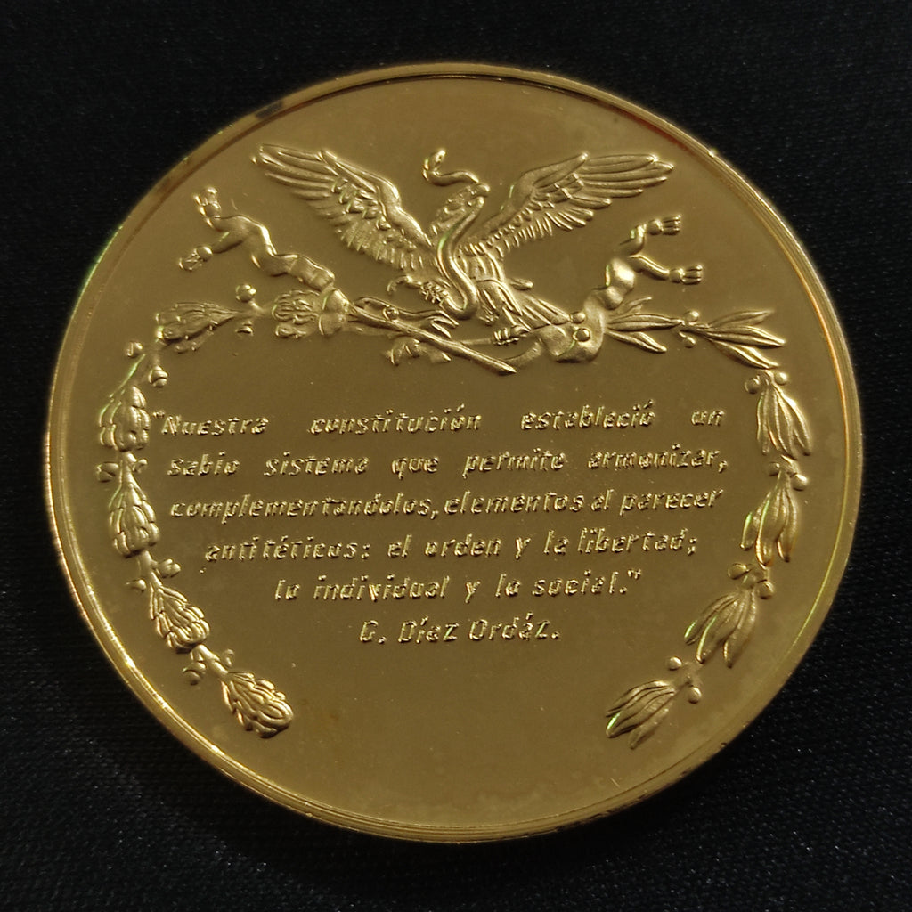 Medalla Plata Conmemorativa Presidentes de México, Gustavo Díaz Ordaz, Franklin Mint