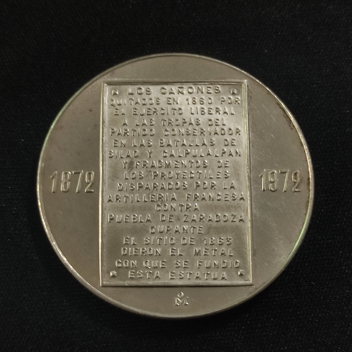 Medalla Conmemorativa Año de Juárez 1872-1972 Centenario Fallecimiento Benito Juárez
