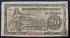 Billete 50 Cincuenta Centavos Gobierno Convencionista de México Toluca 1915