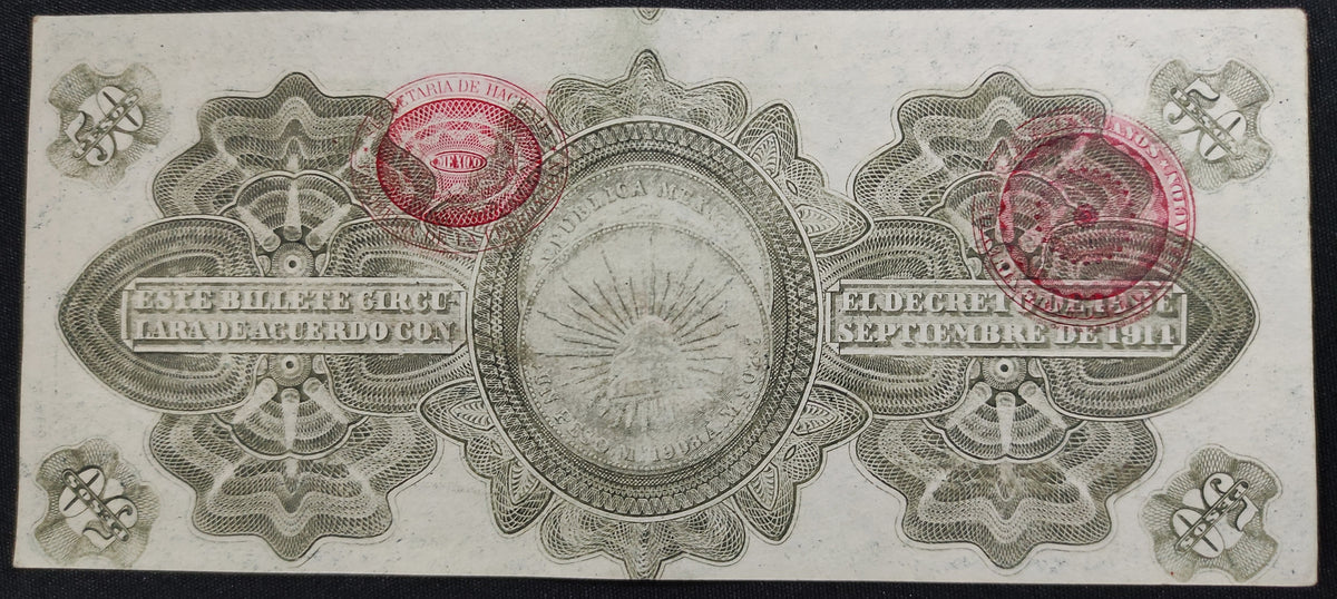 Billete 50 Cincuenta Pesos Gobierno Provisional de México 1914 Resello Revalidado