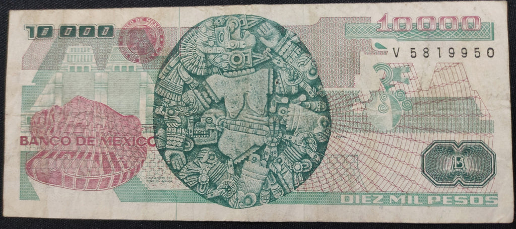 Billete 10000 Diez Mil Pesos Banco de México Lázaro Cárdenas 1991