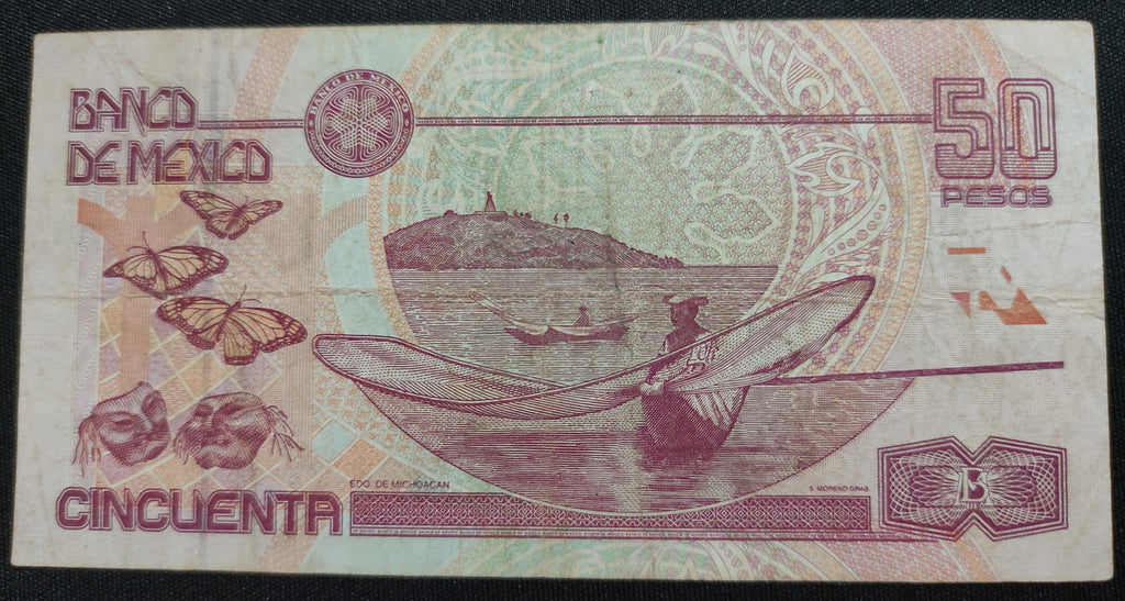 Billete 50 Cincuenta Pesos Banco de México José María Morelos Papel